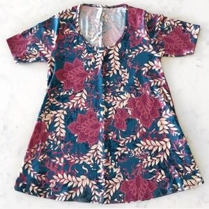 LuLaRoe Perfect Tee Floral Purple Women’s Size XXS
